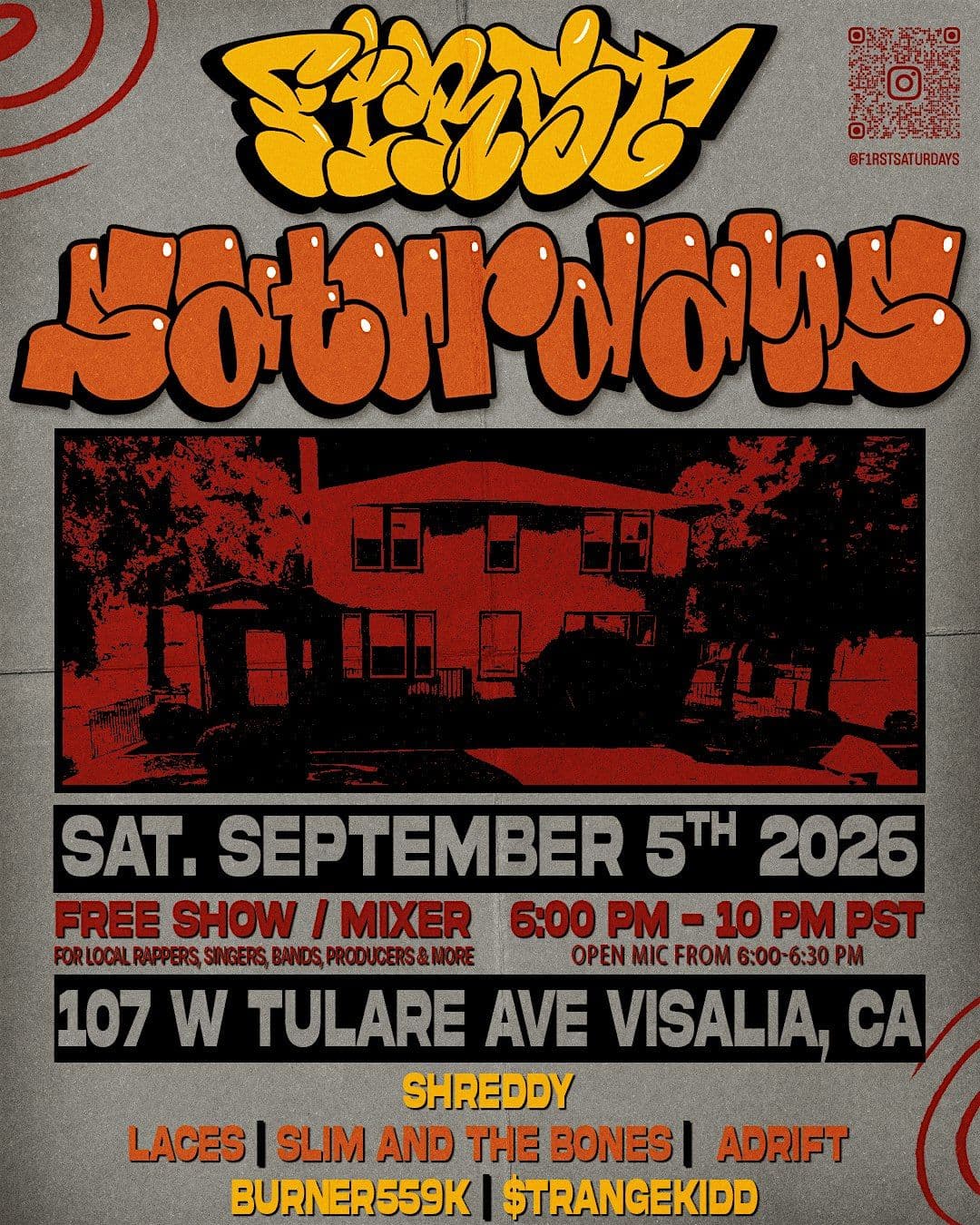 First Saturdays September — Shreddy, Adrift, Laces